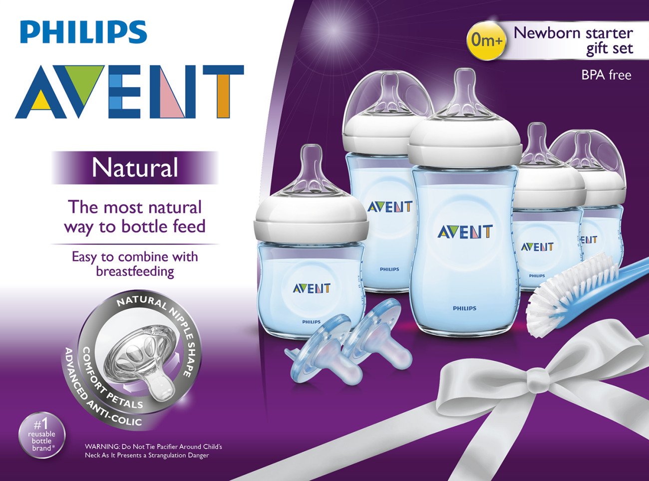 Philips Avent Natural Baby Bottle Blue Gift Set, SCD206/12 - 876 Everything  Baby